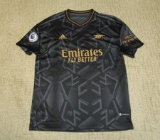 Arsenal FC Away Jersey Men Medium Black Soccer Emirates Adidas London Graphic
