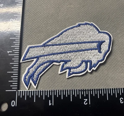 SILVER COLD FRONT WHITE OUT BUFFALO BILLS IRON ON EMBROIDERED PATCH