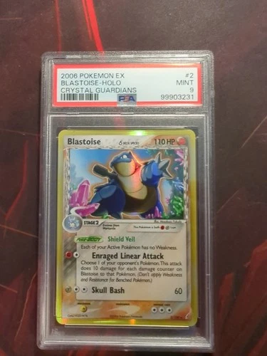 Blastoise Delta Species Holo PSA 9 Mint 2/100 Crystal Guardians