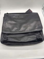 Tumi Alpha Black Leather Expandable Messenger Laptop Bag 909D3