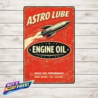 Rocket Motor Oil Gas Garage Tin Sign Vintage Fuel Station Decor