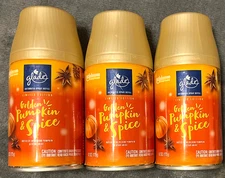 3 Pack Glade Automatic Spray Refill Air Freshener Golden Pumpkin & Spice 6.2 OZ