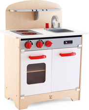 Gourmet Kitchen Toy Fully Equipped Wooden Pretend Play Kitchen Set with Sink, St