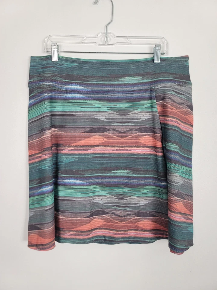 Falda prAna Rayas Elastizada Imitación Envolvente Talla XL Granito Bonita Más Afieder Informal Foto 2 de 4