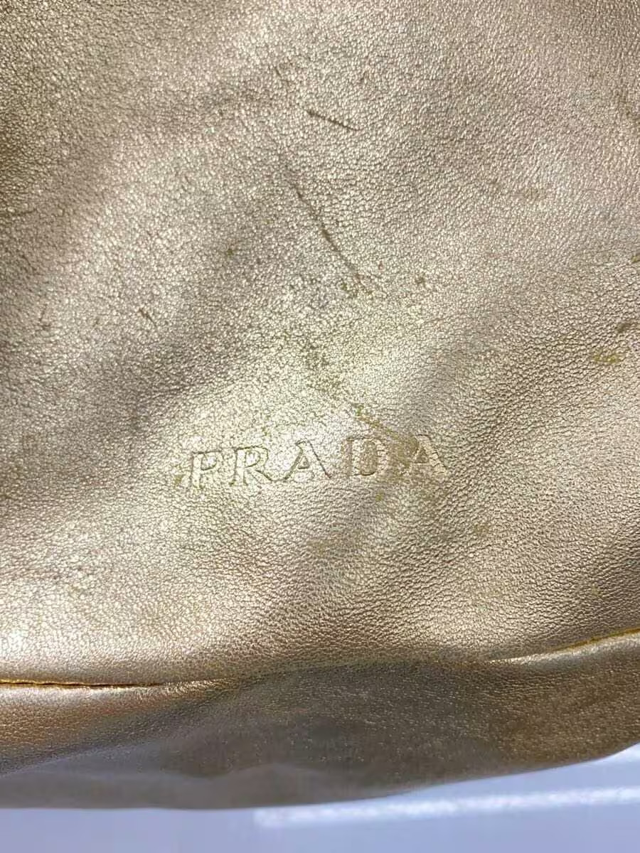 PRADA Handbag Leather GLD Solid Authentic Rare Ex… - image 5