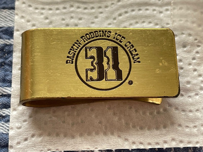 Vintage BASKIN ROBBINS 31 Brass Money Clip