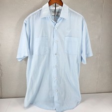 Vintage 70s Sears Perma-Prest Short Sleeve Button Down Shirt Sz XL 17