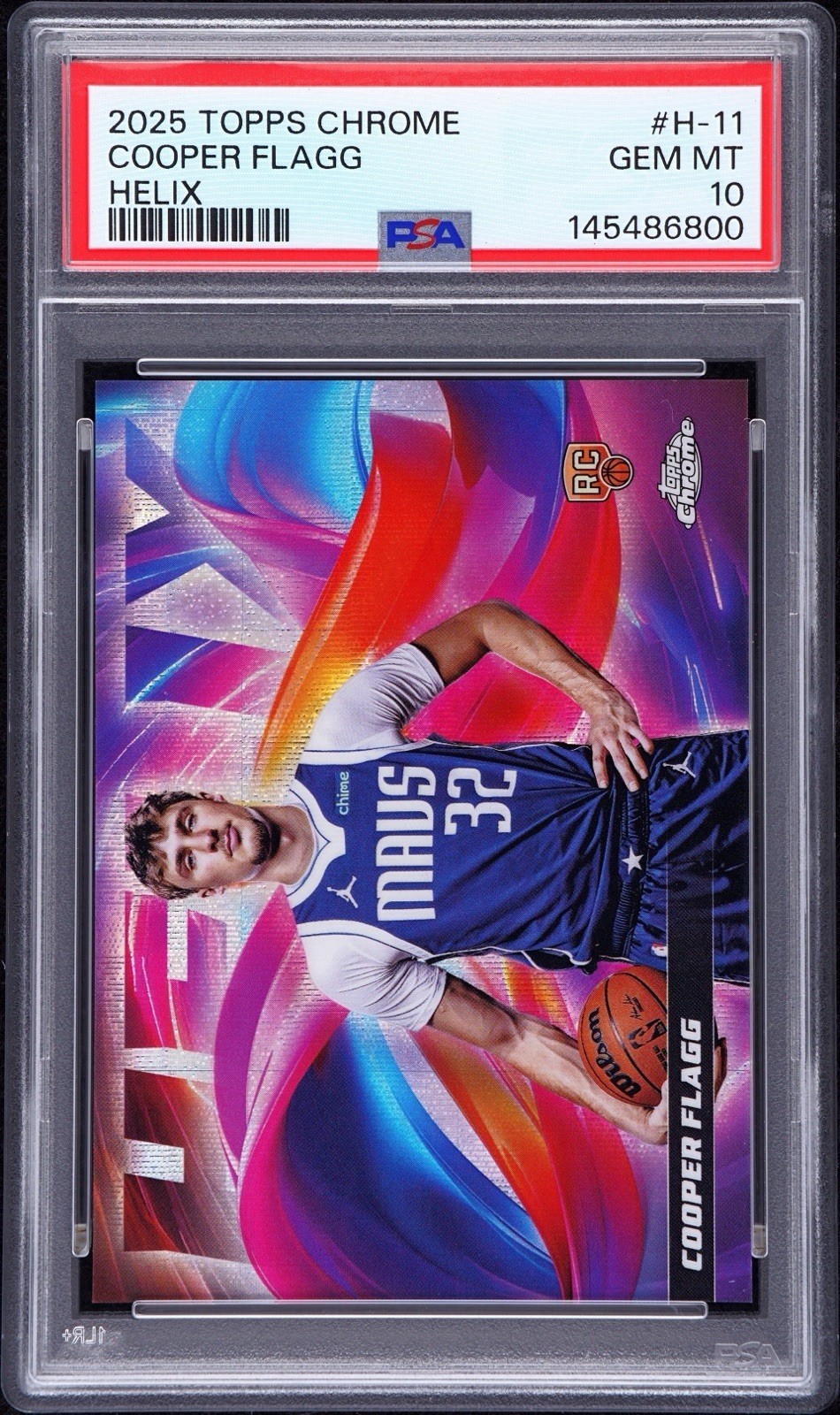 2025 Topps Chrome Cooper Flagg Helix SSP PSA 10 Gem Mint Rookie RC