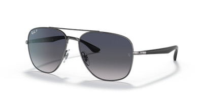 Ray-Ban RB3683 Polished Gunmetal / Blue/Grey Polarized Gradient 56 mm Sunglasses