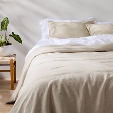 Full/Queen Linen Duvet Set Natural Linen - Casaluna