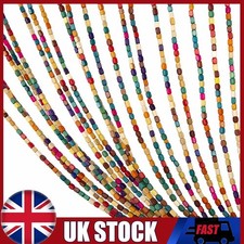 90Cm*175Cm Wooden Bead Door Curtain 27 strings Multicoloured Divided Doorway UK