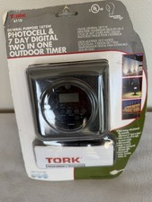 TORK 611D Photocell 7 Day Digital 2-in-1 Outdoor Timer 1875W NEW Sealed