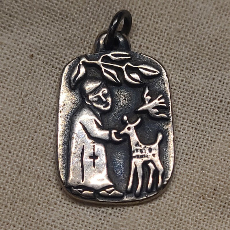 Vtg Retired James Avery Sterling Silver St. Francis Loves The Animals Pendant 