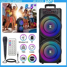 Portable Bluetooth Speakers Dual 8.5" Subwoofer Wireless Loud Bass Outdoor Party