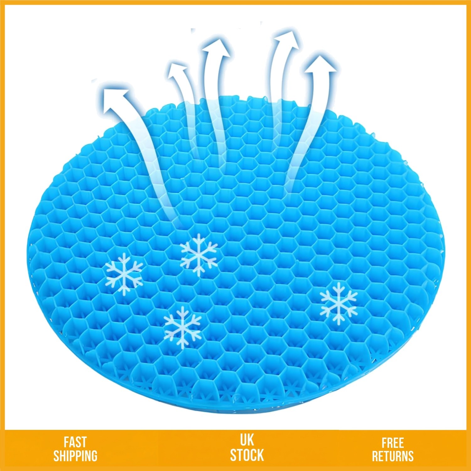 Ergonomic Double Thick Honeycomb Gel Seat Cushion, Round 30x30x3.5cm