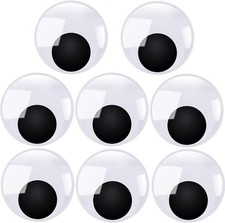TOAOB 8Pcs Large Googly Wiggle Eyes with Self Adhesive 2 Inch Giant White Plasti