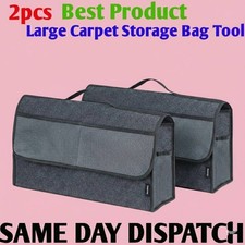 2pcs Large Car Boot Organiser With Multiple Compartmentheavy-duty Trunk Storage