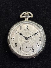 Hamilton 910 White Gold Filled GF Pocket Watch For Repair Runs - Item 637