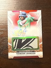 2025 Topps Chrome Pro Debut  Jumbo Autograph Relic Termarr Johnson Red 5/5
