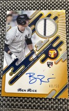 2025 Topps Pristine - Pristine Pieces Autograph Relics Ben Rice #PPAR-BR Gold...