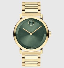 Movado BOLD Evolution 2.0 Quartz Pale Gold Green Museum Dial Men's Watch 3601156