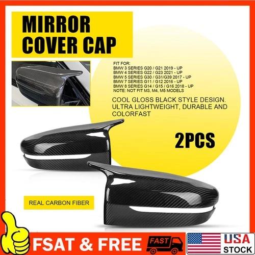 FOR 2017-22 BMW G30 G20 M STYLE FULL DRY CARBON FIBER REPLACEMENT MIRROR COVERS