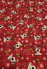 Receiving Blanket Christmas Dogs Flannel 28x32 With Two Burp Pads