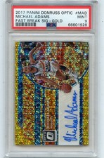 2017-18 DONRUSS OPTIC #FB-MAD MICHAEL ADAMS AUTOGRAPH FAST BREAK GOLD 9/10 PSA 9