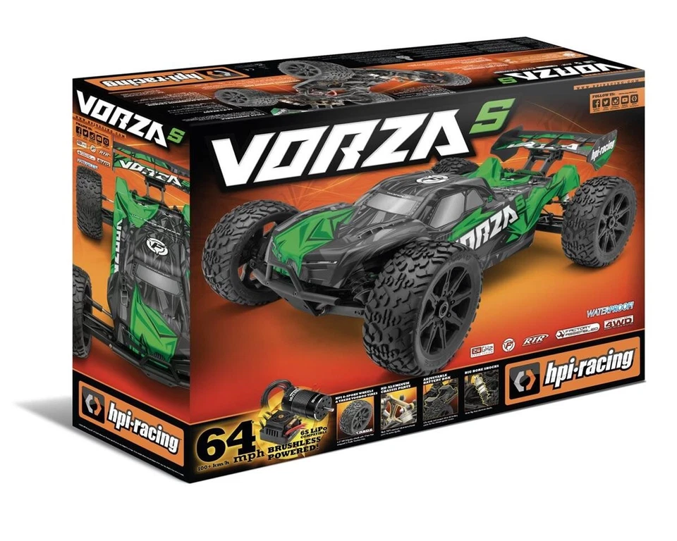 HPI Vorza S Flux Truggy 1/8 4WD ARTR Brushless RC Racing Basher Truck Green - Image 2 of 4