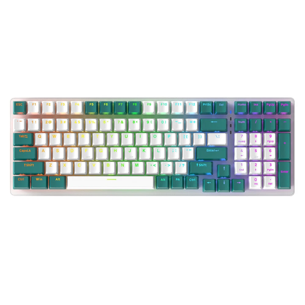 K3 100-Key Mechanical Gaming Keyboard with RGB Backlight, Red/Green Switches