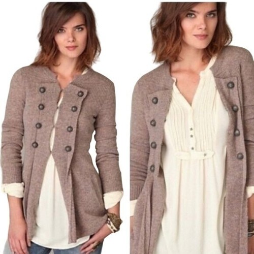 FREE PEOPLE 100% Wool Military Moments Cardigan Warm Breathable Winter Outdoor