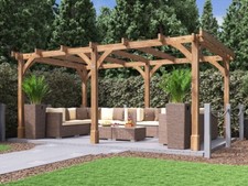 Wooden Pergola Kit 5x3m DIY Garden Frame Leviathan Dunster House