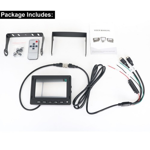 5" LCD Monitor 4PIN White Color Dual Head Rear View Camera 2x 15m For Caravan Rv - Picture 23 of 24