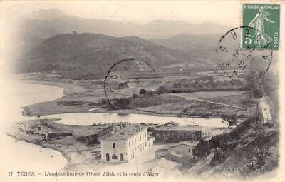 Algeria - TENES - The mouth of the Oued Allala and the road to Algiers