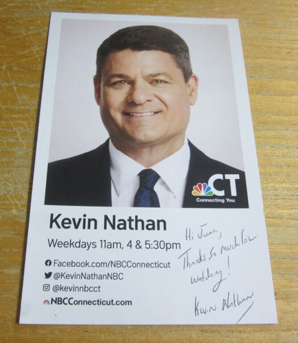 Kevin Nathan Newscaster Autographed 5.5X8.5 Photograph NBC Connecticut