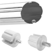 Coppia calotta tenda da sole perno quadro + perno tondo per rullo 44 60 70 78 mm