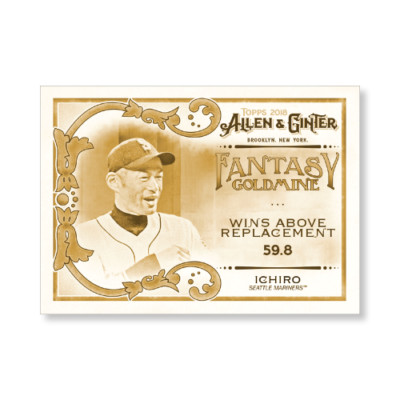 FG-49 Ichiro Suzuki Gold / 10 Hergestellt 5x7 2018 Topps Allen & Ginter Fantasy