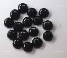Natural Black Onyx Loose Gemstone For Pendant Making Round Cabochon 6X6MM