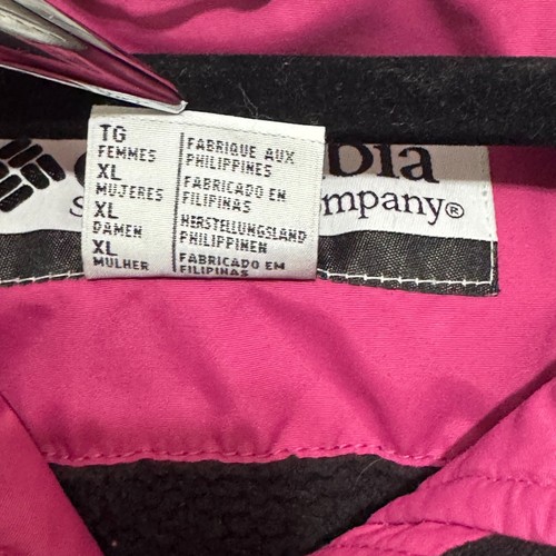 COLUMBIA Women’s Nylon Rain Jacket Size XL Magenta Hooded - Picture 3 of 10
