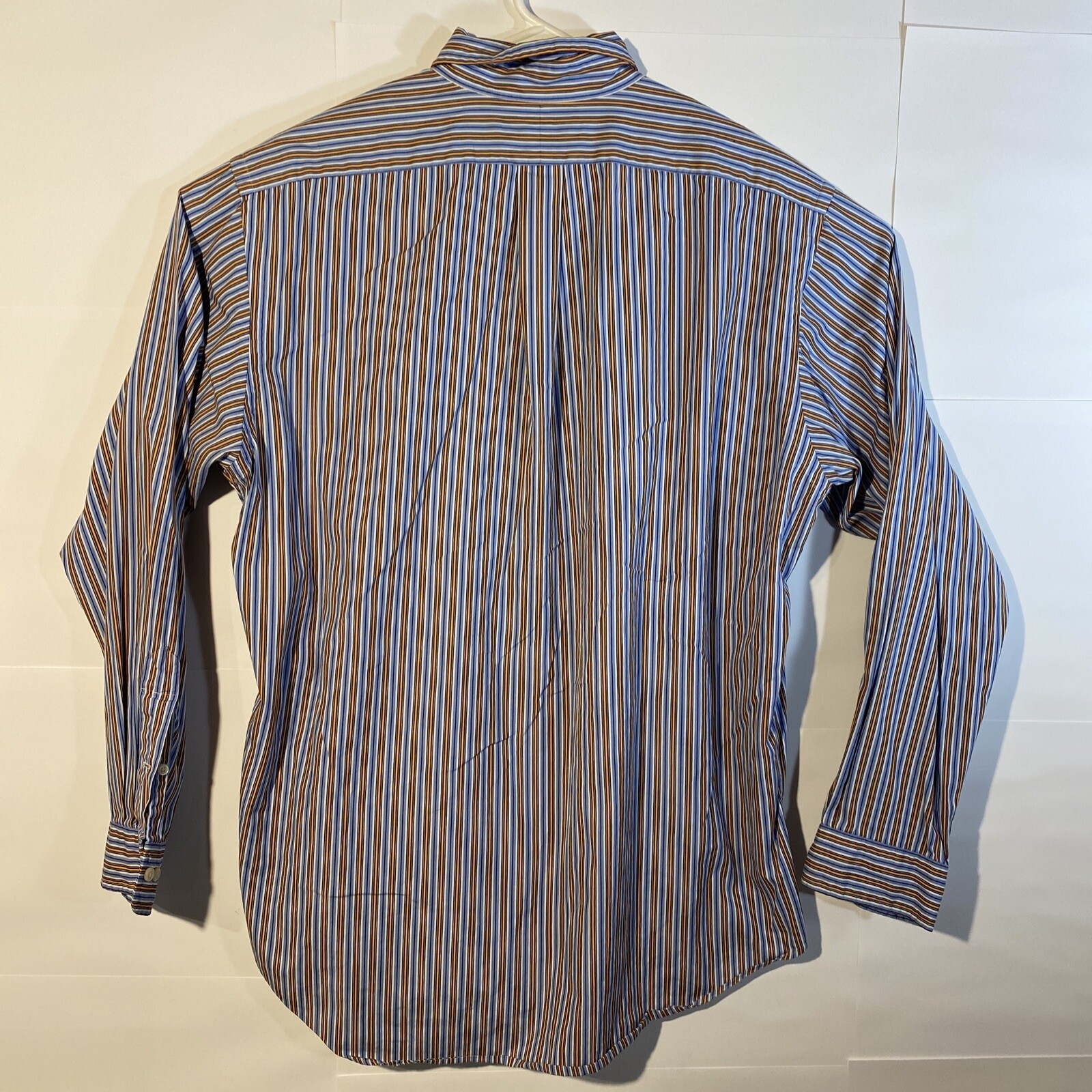 Camicia Ralph Lauren con bottoni; uomo grande; righe arcobaleno; colorata; logo pony