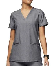 Figs XXS Casma Scrubs Top Graphite Grey Pockets V-neck FW1100 NWOT