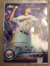 2018 FELIX JORGE TOPPS CHROME PURPLE REFRACTOR ROOKIE AUTOGRAPH #RA-FJ