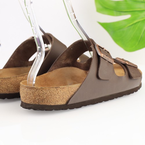Birkenstock Mens Arizona Sandal Size 43 10 Brown Leather Slide Adjustable Shoe - Picture 5 of 16
