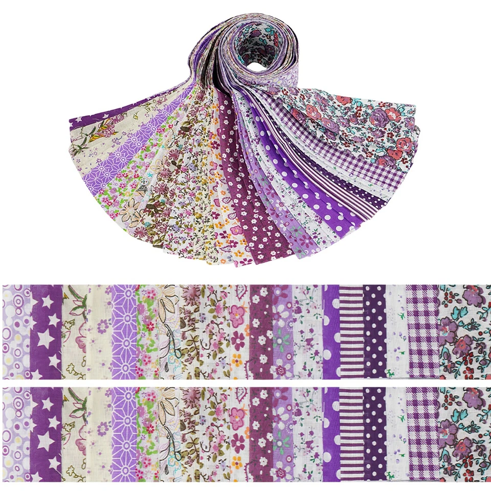 Rollo de gelatina de tiras de tela de algodón floral vintage de 40 piezas para acolchar y manualidades Foto 2 de 4