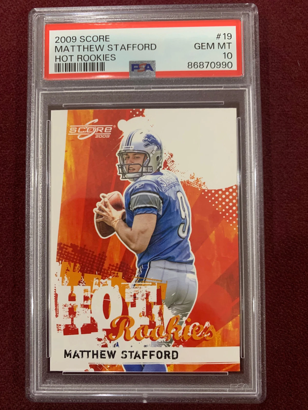 Matthew Stafford Score Inscriptions Hot Rookies #19 Gold Zone Autograph
