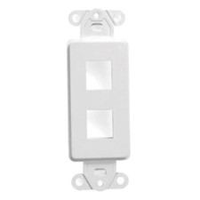 Placa de pared Keystone Jack blanca de 2 puertos insertada HDMI RJ45 Cat 6, Ethernet, RG6 coaxial