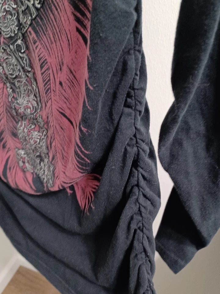 Camisa Affliction Mujer Mediana M y2k Alas Acanaladas Cruz Negra De Colección Escena Grunge Foto 4 de 4