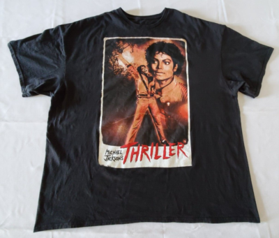 Michael Jackson Thriller Poster T-Shirt XXL Black Short Sleeve