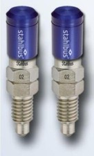 2X Stahlbus Vite Di Sfiato Valvola M8X1.25X20 Mm + Tappi Di Valvola Blu