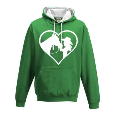 Damen Kinder Kinder Reiten Springen Hoody Cow Girl Liebe Herz Reitsport
